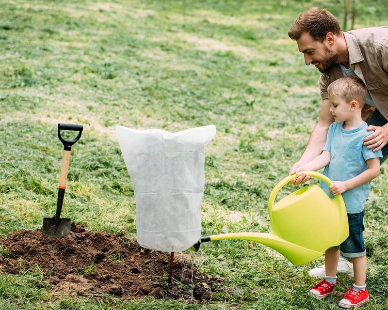 EAONE 12 Pack Plant Covers Freeze Protection, 24x32'' Winter Frosts Cloth for Outdoor Plants, Reusable Frost Blankets Drawstring Bags for Cold Freeze Sun Protection Bird Insect Prevention,White - Image 5